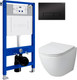 Унитаз подвесной с инсталляцией Grossman GR-4455SQ + Lauter 21901001 + Lauter 219704HD (с сиденьем, черный) - 