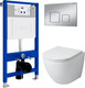Унитаз подвесной с инсталляцией Grossman GR-4455SQ + Lauter 21901001 + Lauter 219703F (с сиденьем, сатин) - 