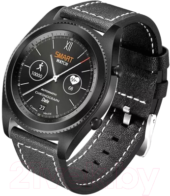 Умные часы NO.1 S9 (черный, кожаный ремешок)