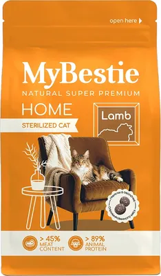 Сухой корм для кошек MyBestie Хоум Стерилизованный с ягненком / 4582-10-MBH-CAT