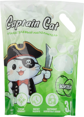 Наполнитель для туалета Captain Cat Силикагелевый (киви, 3.8л) - 