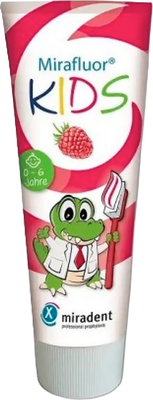 Зубная паста Miradent Mirafluor Kids со вкусом малины (75мл) - 