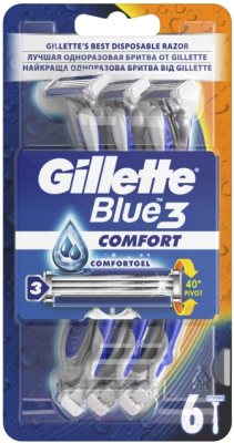 Набор бритвенных станков Gillette Blue 3 Comfort одноразовые (6шт)