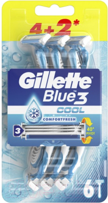 Набор бритвенных станков Gillette Blue 3 Cool одноразовые (6шт)