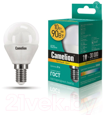 Лампа Camelion LED10-G45/845/E14 / 13567