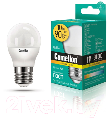 Лампа Camelion LED10-G45/845/E27 / 13568