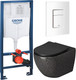 Унитаз подвесной с инсталляцией Grossman Color GR-4411BBLS + GROHE Rapid Sl 38772SH0 (с кнопкой) -