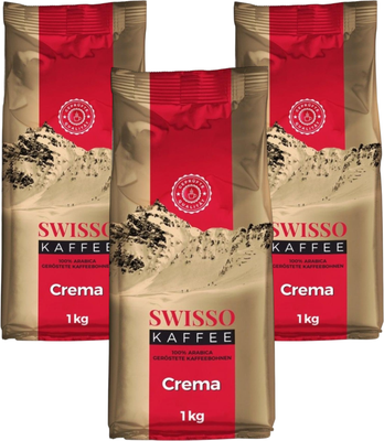 Набор кофе в зернах Swisso Kaffee Kaffee Crema (3x1кг) - 