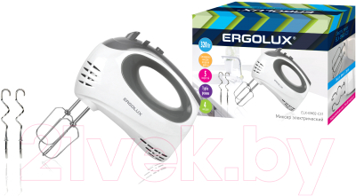 Миксер ручной Ergolux ELX-EM02-C31 / 1344 (белый/серый)