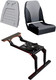 Сиденье для лодки ЕвроСид Чайка с пластиком №1216 с опорой и роликом (серый/черный) -