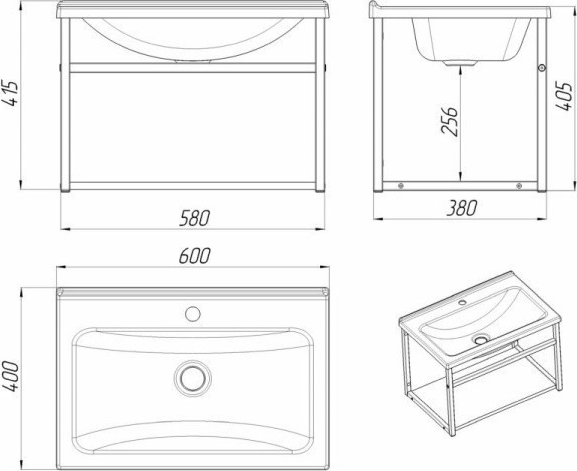 Тумба с умывальником LESAN LS/CLS-60W-NEW-CS