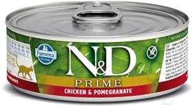 Влажный корм для кошек Farmina N&D Cat Prime Chicken & Pomegranate (80г)