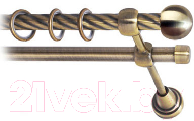 Карниз для штор Lm Decor Шар малый 124 2р витой (антик, 4м)