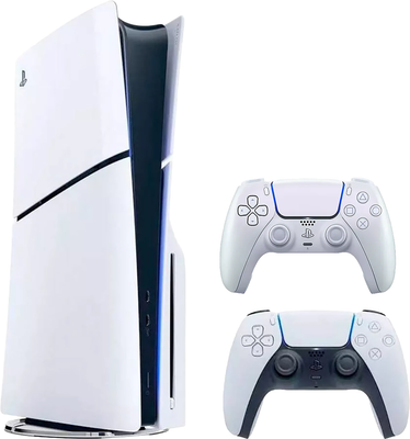 Игровая приставка Sony PlayStation 5 Slim + геймпад Sony PS5 DualSense (жемчужный) - 