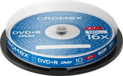 Набор дисков DVD+R Cromex 4.7 Gb 16x Cake Box / 514307 (10шт) - 
