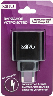 Адаптер питания сетевой Miru Quick charge / 5025 (черный)