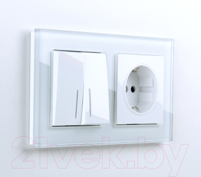 Рамка для выключателя Werkel Favorit WL01-Frame-02 / a031476 (натуральное стекло)