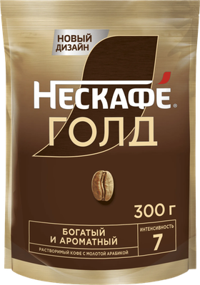 Кофе растворимый Nescafe Gold (300г, пакет) - 