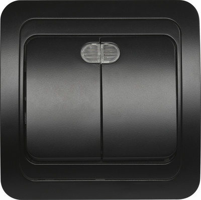 Выключатель SmartBuy SBE-02b-10-SW2-1-c (черный) - 
