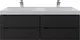Тумба под умывальник Uperwood Tanos 120x45x50 4 ящика (подвесная, черный матовый) - 