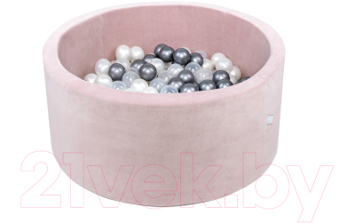 Сухой бассейн Misioo 90x40 200 шаров (светло-розовый, вельвет)