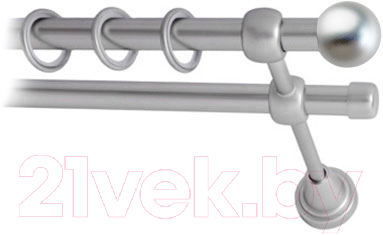 Карниз для штор Lm Decor Шар малый 124 2р гладкий (сатин, 3.2м)