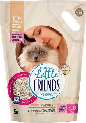 Наполнитель для туалета Little Friends Тофу Натуральный / 801311 (2.5кг) - 