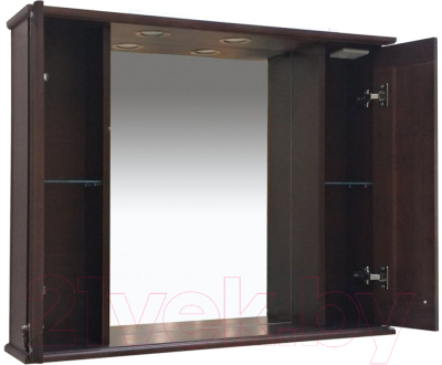 Шкаф с зеркалом для ванной Misty Рим 105 / П-Рим03105-80252Ш
