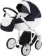 Детская универсальная коляска Adamex Sicilia Deluxe Pik 2 в 1 (10/темно-синий/белый пик) - 