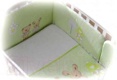 Комплект постельный для малышей Perina Венеция В4-02.1 (лапушки салатовый) - общий вид