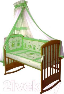 Комплект постельный для малышей Perina Ника / Н4-01.1 (мишка на подушке салатовый) - общий вид