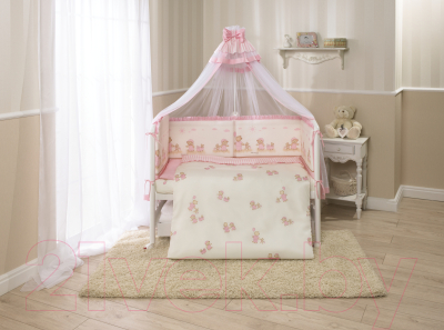 Комплект постельный для малышей Perina Тиффани / Т3-01.3 (неженка розовый) - Фото в интерьере 