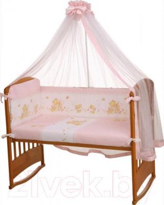 Комплект постельный для малышей Perina Фея Ф3-01.3 (лето розовый) - балдахин и бампер в комплект не входят