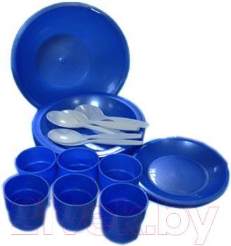 Набор пластиковой посуды Белпласт Пикник 2 с395-2830 (рубин) - реальный цвет набора - рубин