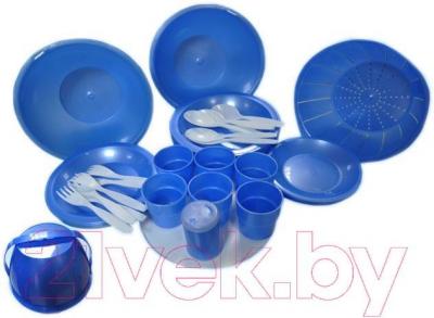 Набор пластиковой посуды Белпласт Пикник с215-2830 (рубин) - реальный цвет набора - рубин