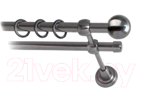 Карниз для штор Lm Decor Шар малый 124 2р гладкий (антрацит, 3.2м)