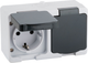 Розетка Zenitech L01024 (черно-серый) -
