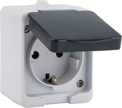 Розетка Zenitech L01021 (черно-серый) - 