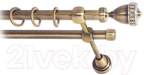Карниз для штор Lm Decor Кубок 110 2р гладкий (антик, 1.8м)