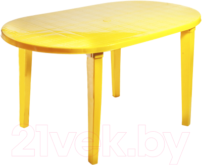 Стол пластиковый Стандарт Пластик Групп Овальный 140х80 (желтый)