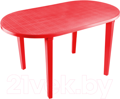 Стол пластиковый Стандарт Пластик Групп Овальный 140х80 (красный)