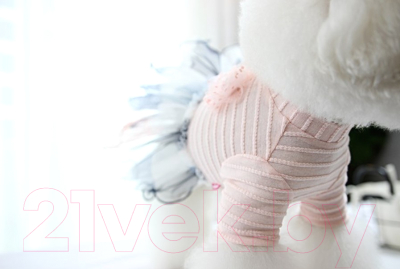 Платье для животных Nicovaer С цветком / 02125 (L, розовый)