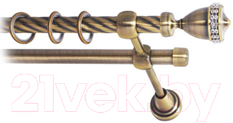 Карниз для штор Lm Decor Кубок 110 2р витой (антик, 3м)