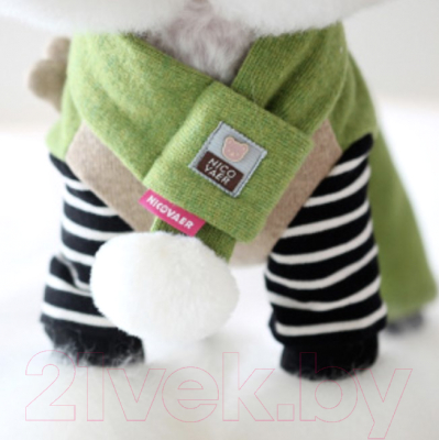 Комбинезон для животных Nicovaer С шарфиком / 01570 (M, зеленый)