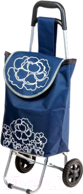 Сумка-тележка Perfecto Linea 42-661010 (синий, цветок)