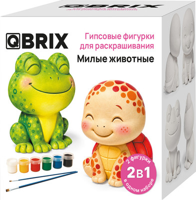 Набор для творчества QBRIX Гипсовая фигурка для раскрашивания. Милые животные 25005 - 