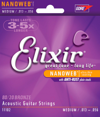 Струны для акустической гитары Elixir Strings 11102 / 13-56