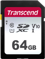 Карта памяти Transcend SDXC Class 10 U3 V30 64GB (TS64GSDC300S) - 