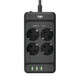 Сетевой фильтр Agni TP-FS4U4E-PD-2m-black (2м, 4 розетки, черный) - 