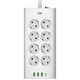 Сетевой фильтр Agni TP-FA4U8E-C-2m-white (2м, 8 розеток, белый) - 